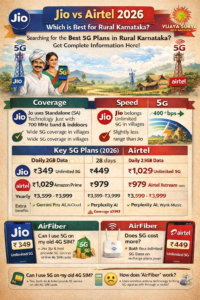 5G network usage in rural Karnataka for education and farming.