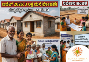 Karnataka Government 3 lakh houses and 50000 sites announcement Budget 2026