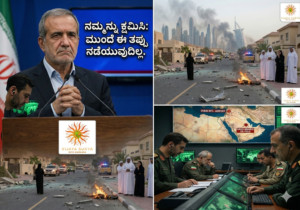 Iran President Masoud Pezeshkian addressing the media.