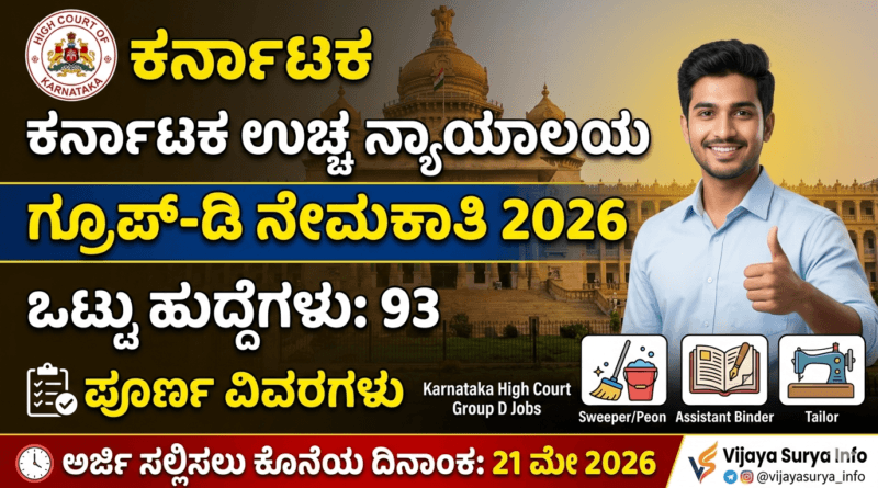 Karnataka High Court Recruitment 2026 Notification for Group D Posts.